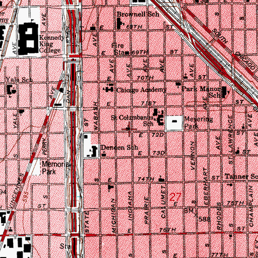 Topographic Map of Martin Temple African Methodist Episcopal Zion Church, IL