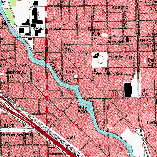 Topographic Map of Mary Crane Nursery School, IL