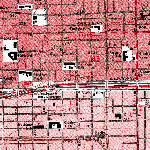 Topographic Map of Mary F Butler Memorial African Methodist Episcopal Church, IL