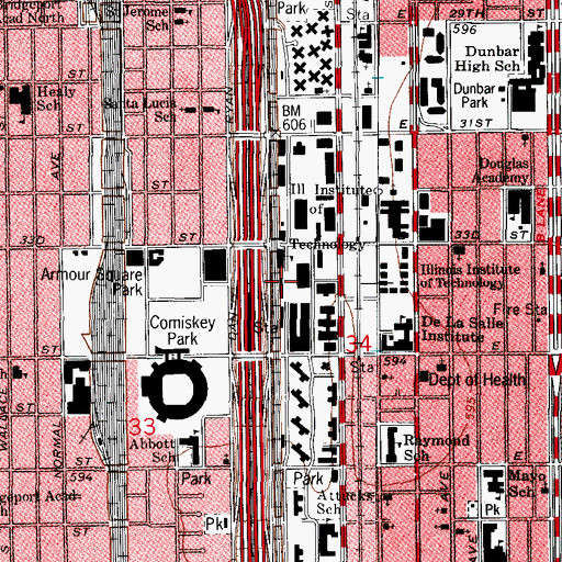 Topographic Map of Materials Technology Building, IL