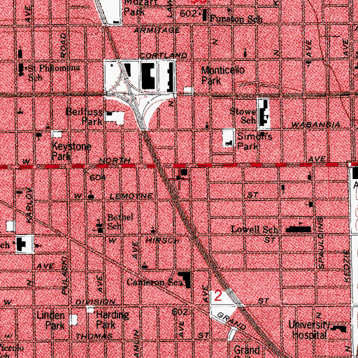 Topographic Map of Maternity of the Blessed Virgin Mary School, IL