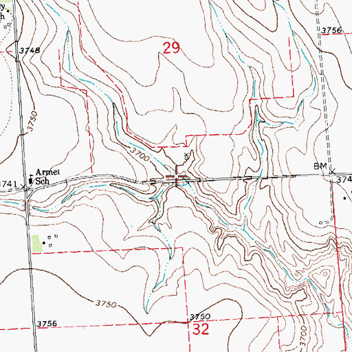 Topographic Map of Lansing Valley, CO