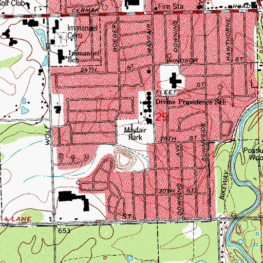 Topographic Map of Mayfair Park, IL