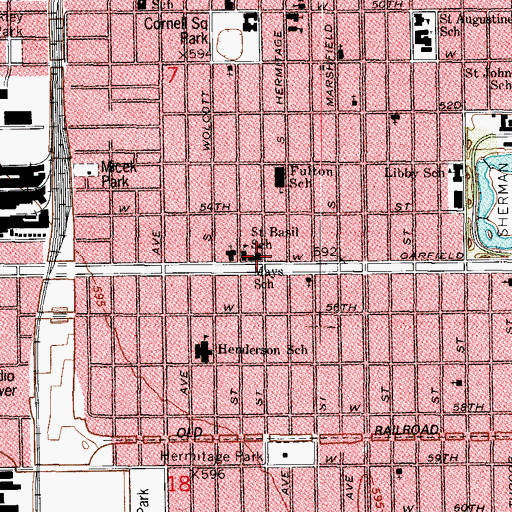 Topographic Map of Mays School, IL