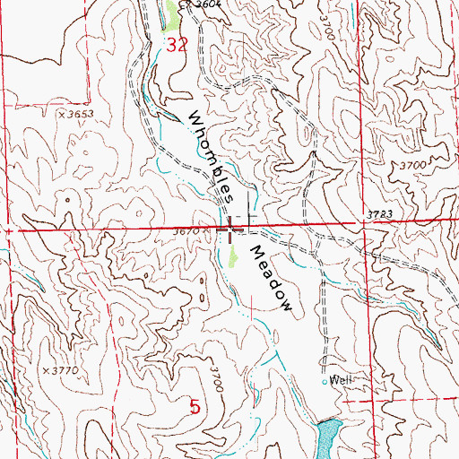 Topographic Map of Whombles Meadow, CO