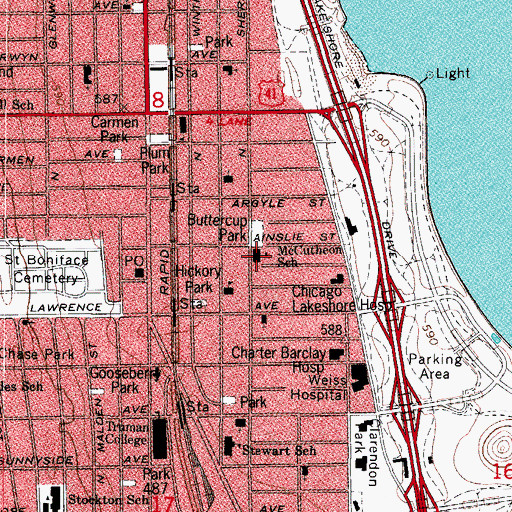 Topographic Map of McCutcheon Elementary School, IL