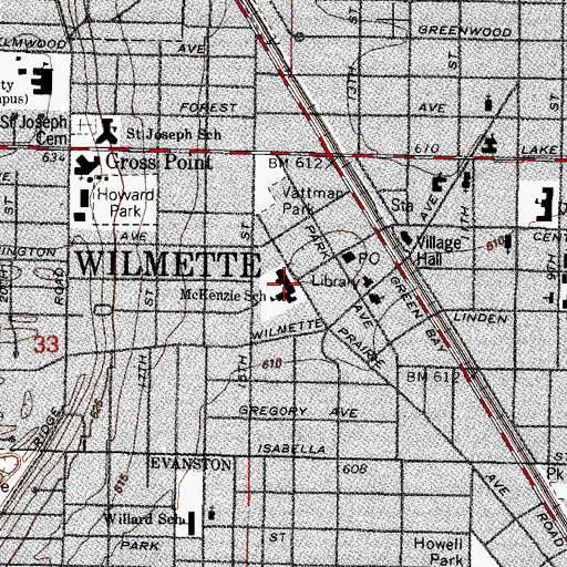 Topographic Map of McKenzie Elementary School, IL