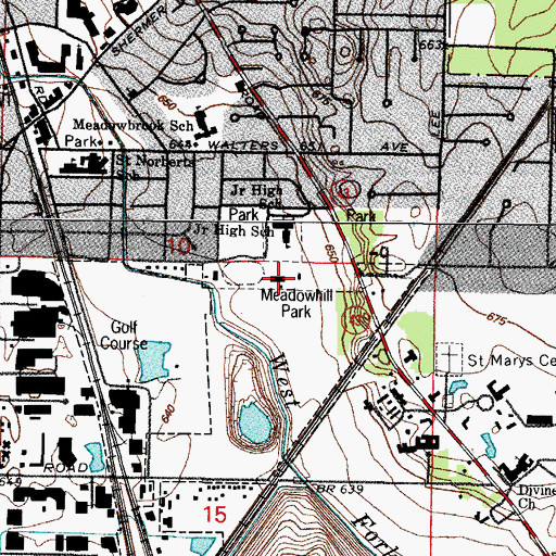 Topographic Map of Meadowhill Park, IL