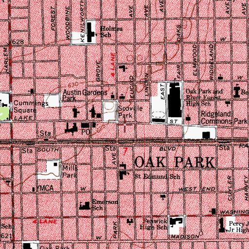 Topographic Map of Medical Arts Building, IL