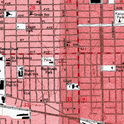 Topographic Map of Medil Avenue Lutheran Church, IL