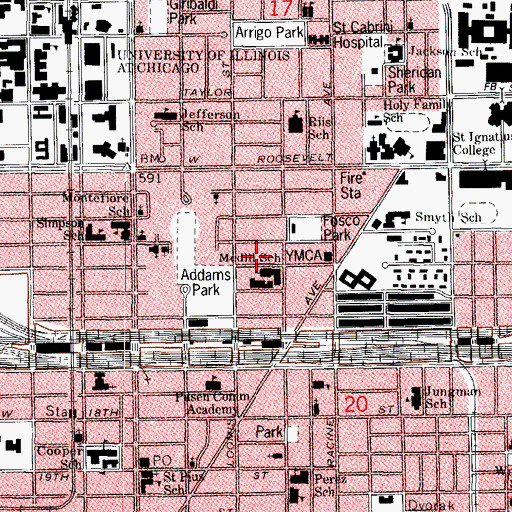 Topographic Map of Medill Intermediate and Upper School, IL