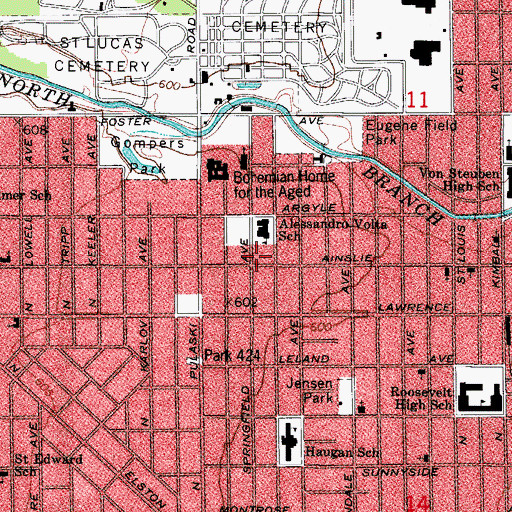 Topographic Map of Mehyun Presbyterian Church, IL