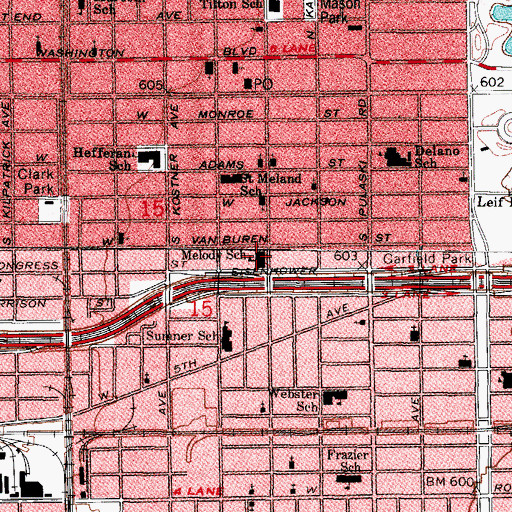 Topographic Map of Melody Elementary School, IL