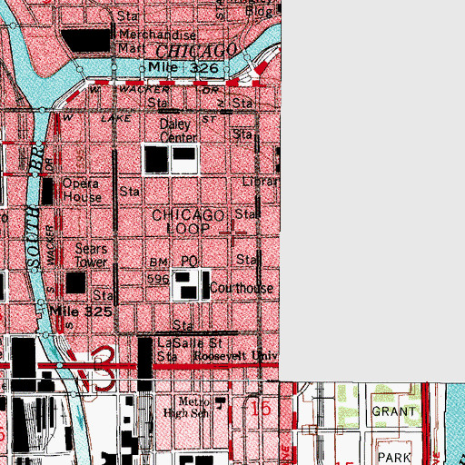 Topographic Map of Mentor Building, IL