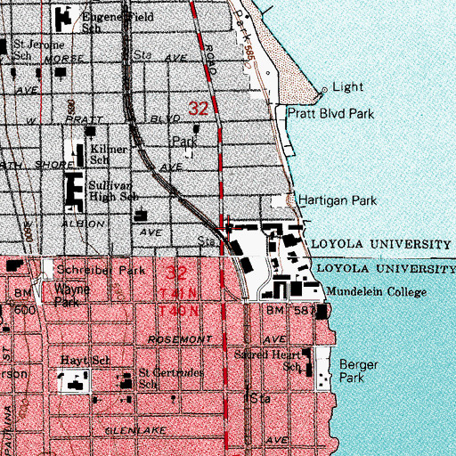 Topographic Map of Mertz Hall, IL