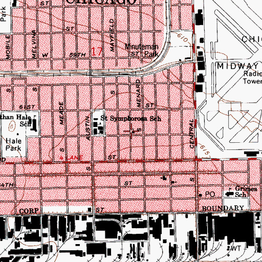 Topographic Map of Messiah Lutheran Church, IL