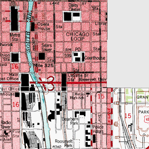 Topographic Map of Metropolitan Correctional Center, IL