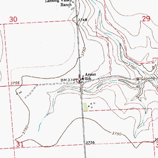 Topographic Map of Armel School, CO