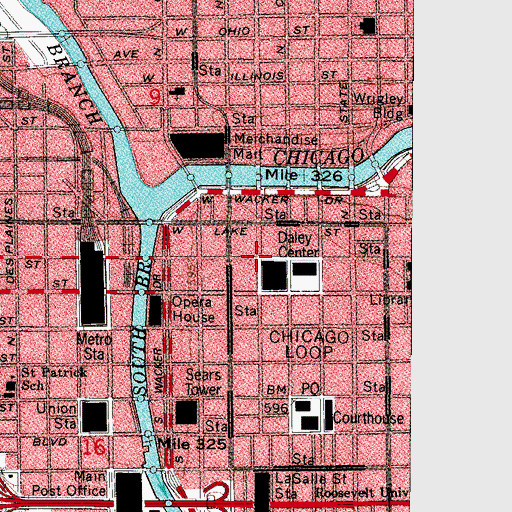 Topographic Map of Metropolitan Hall (historical), IL