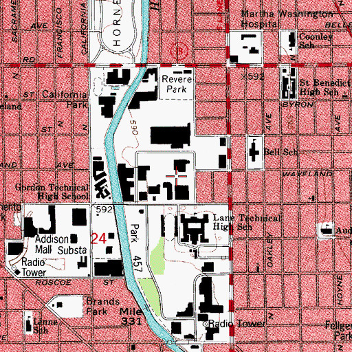 Topographic Map of Mid City Golf Course (historical), IL