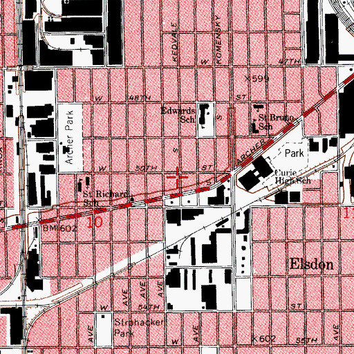 Topographic Map of Midway Church of God, IL