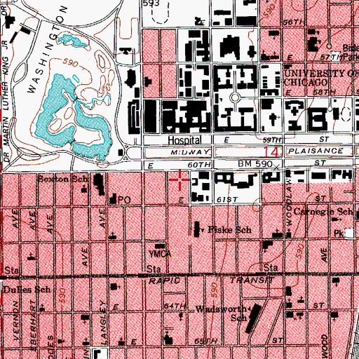 Topographic Map of Midway Studio, IL
