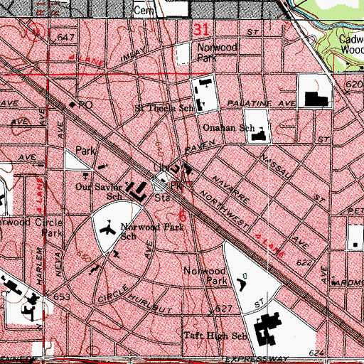 Topographic Map of Midwest School of Dog Grooming, IL