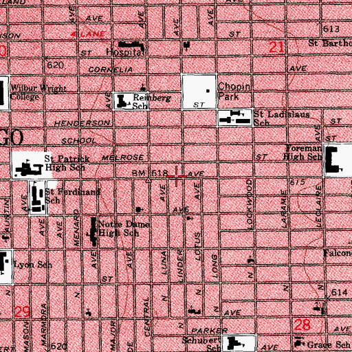 Topographic Map of Mid-America Beauty School, IL