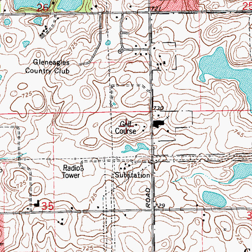 Topographic Map of Mid-Iron Golf Course, IL