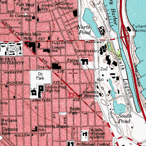 Topographic Map of Mid-North District, IL