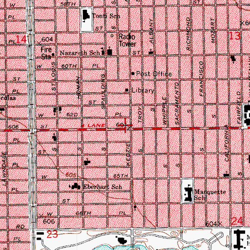 Topographic Map of Mid-State Beauty School, IL