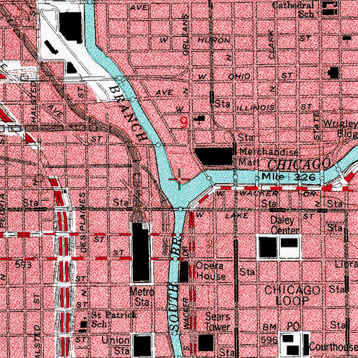 Topographic Map of Millers Tavern (historical), IL