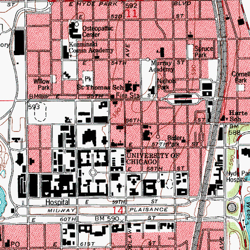 Topographic Map of Millican House, IL