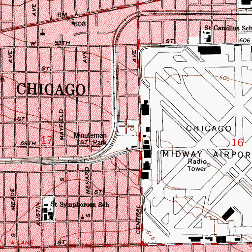 Topographic Map of Minuteman Park, IL