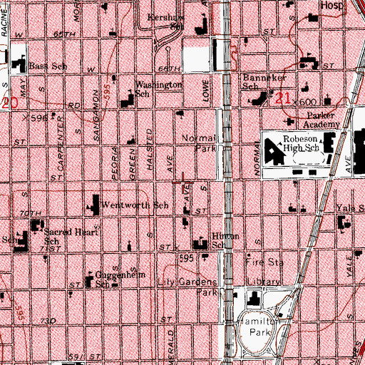 Topographic Map of Missionary Church of God in Christ, IL