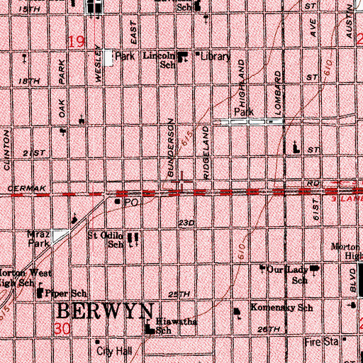 Topographic Map of Mister Tonys School of Beauty Culture, IL