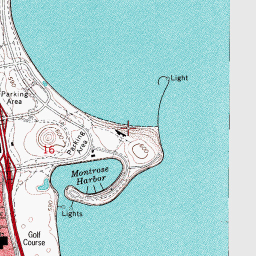 Topographic Map of Montrose - Wilson Beach, IL