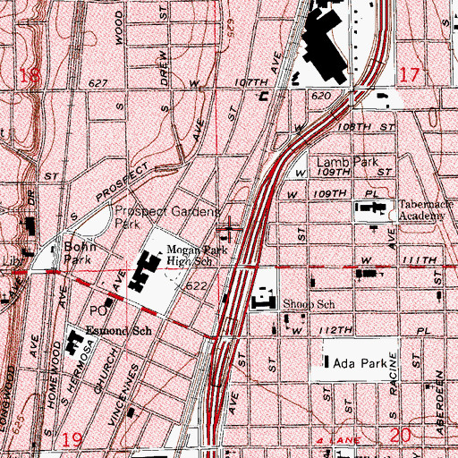Topographic Map of Morgan Park Seventh Day Adventist Church, IL