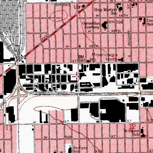 Topographic Map of Morrell Park, IL