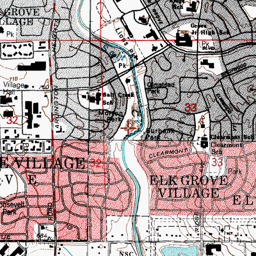 Topographic Map of Morton Park, IL