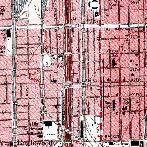 Topographic Map of Mount Calvary Church of God Holiness, IL