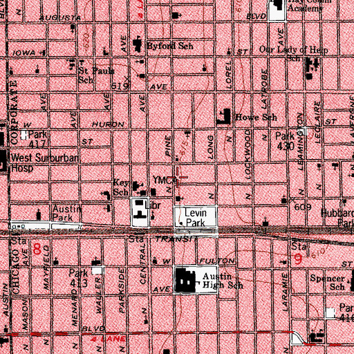 Topographic Map of Mount Calvary Church of God in Christ, IL