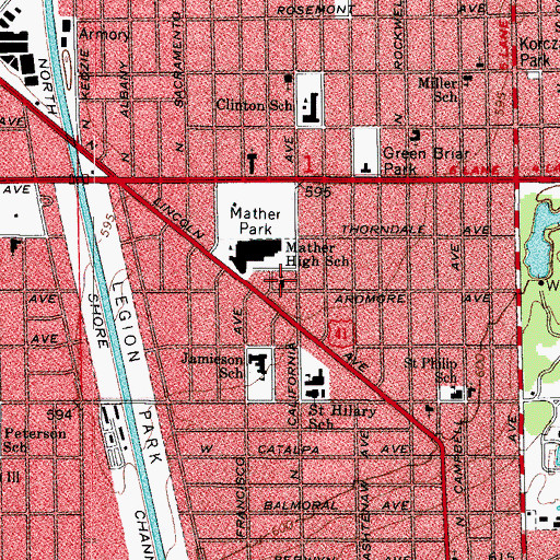Topographic Map of Mount Calvary Lutheran Church, IL