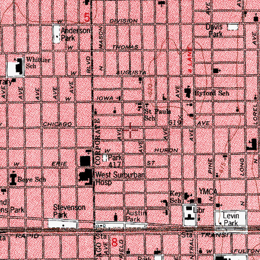 Topographic Map of Mount Carmel Baptist Church, IL