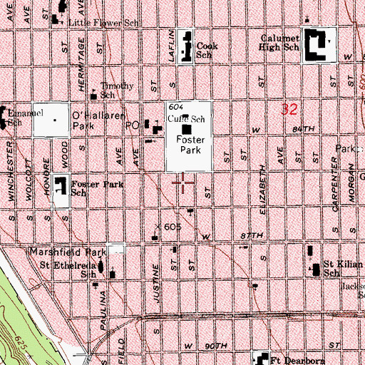 Topographic Map of Mount Carmel Children of God Church, IL