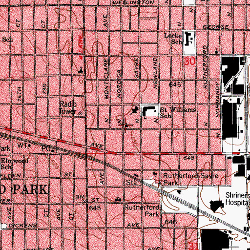 Topographic Map of Mount Clare Baptist Church, IL