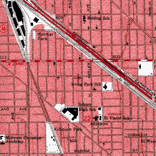 Topographic Map of Mount Olive Lutheran Church, IL