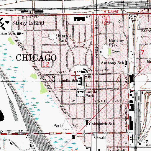 Topographic Map of Mount Sinai Missionary Baptist Church, IL