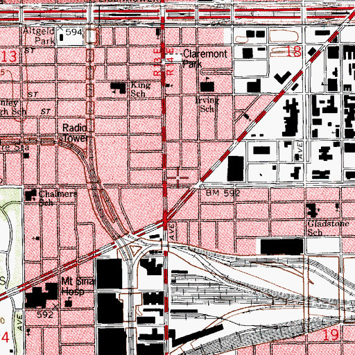 Topographic Map of Mount Valley Missionary Baptist Church, IL