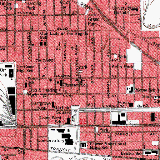 Topographic Map of Mount Vernon Baptist Church, IL